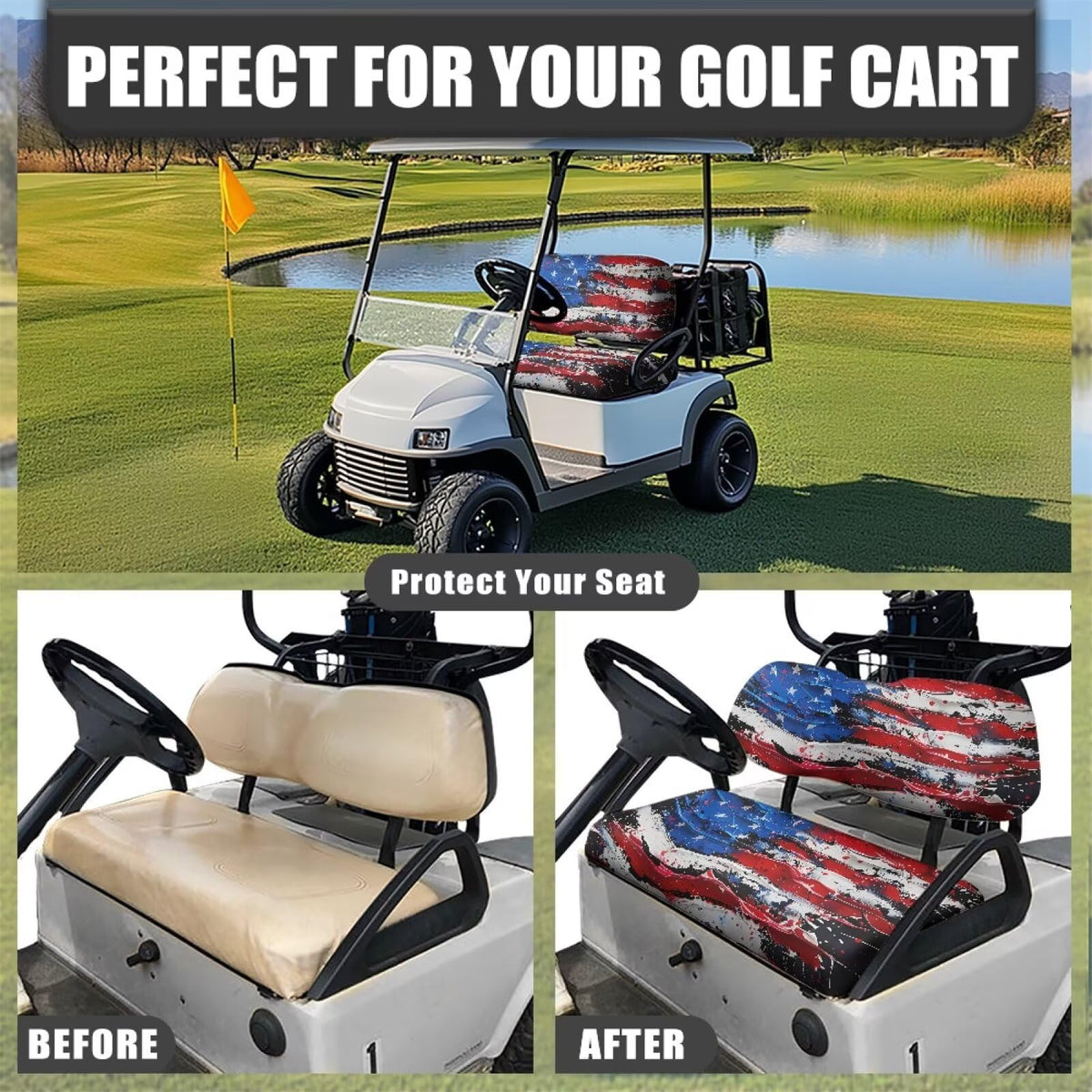 Universal-fit Brosoneto two-seat golf cart cover for multiple models