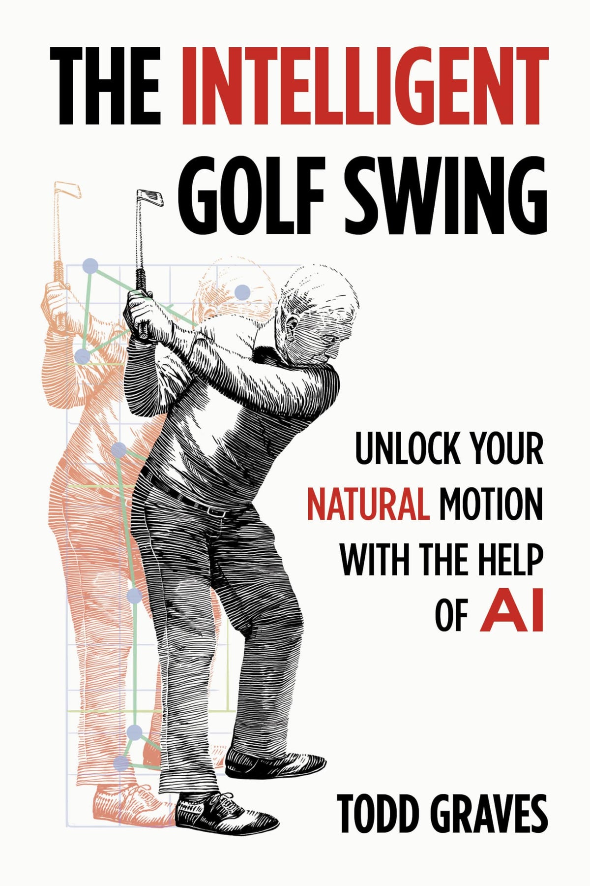 Brown Books The Intelligent Golf Swing cover with AI-assisted insights for natural motion