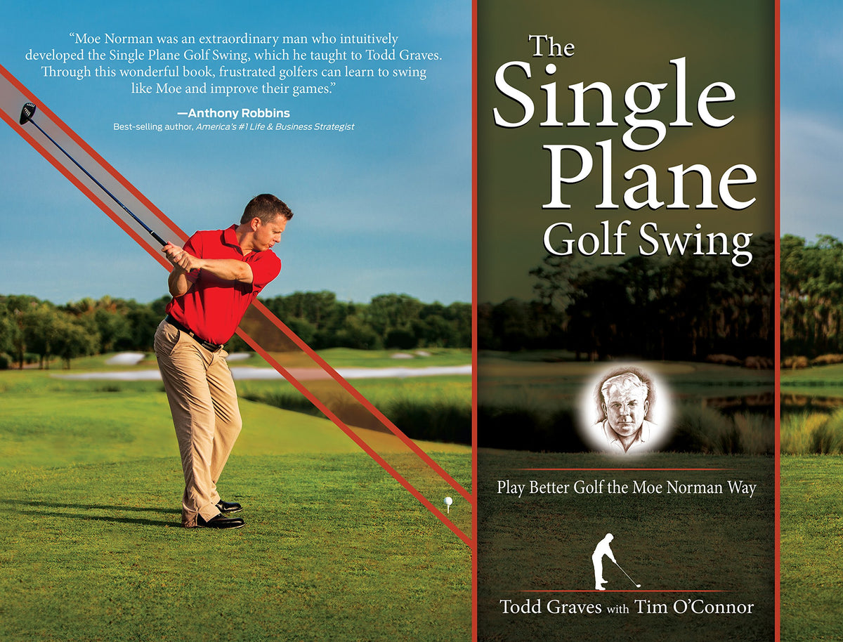 Brown Books The Single Plane Golf Swing book cover with Moe Norman insights for consistent ball-striking.