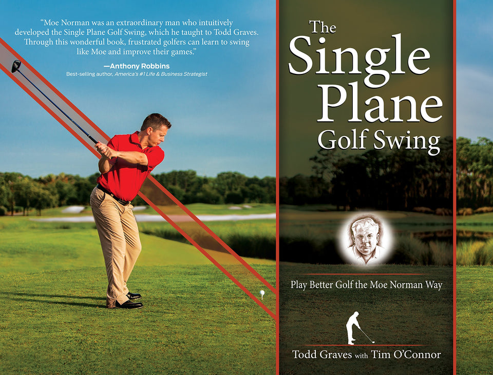 Brown Books The Single Plane Golf Swing book cover with Moe Norman insights for consistent ball-striking.