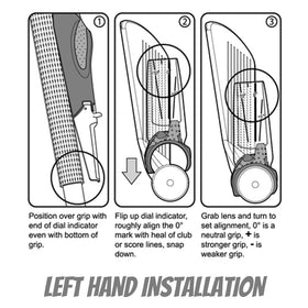Brunton GripIt Rite left-handed use on a golf club.