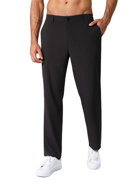 BRXL Men's stretch pants front view with straight-leg silhouette for polished everyday wear