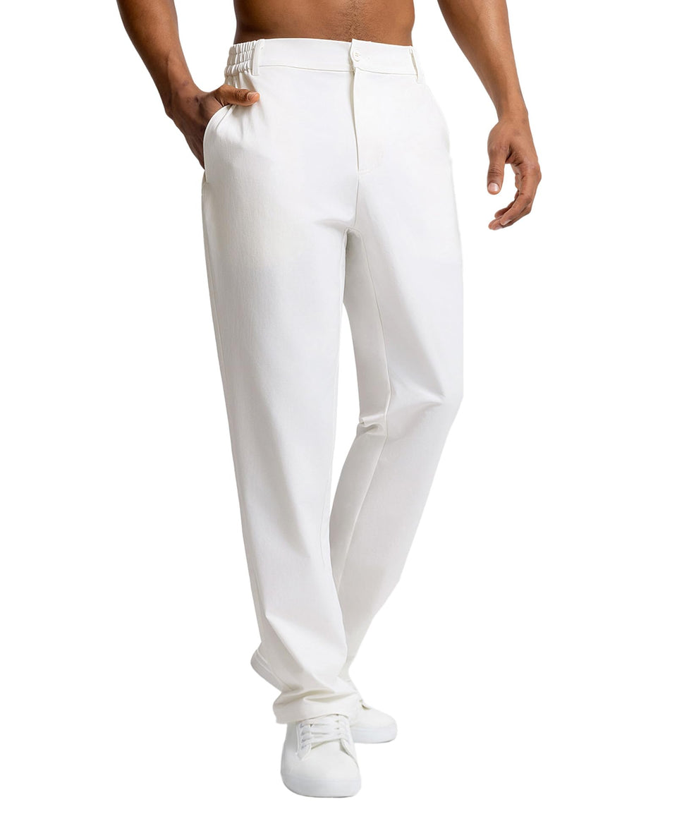 BRXL men's 30in golf pants front view with slim pencil leg silhouette