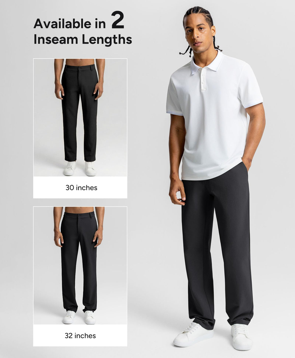 BRXL mens 32-inch golf pants back zip pocket for valuables