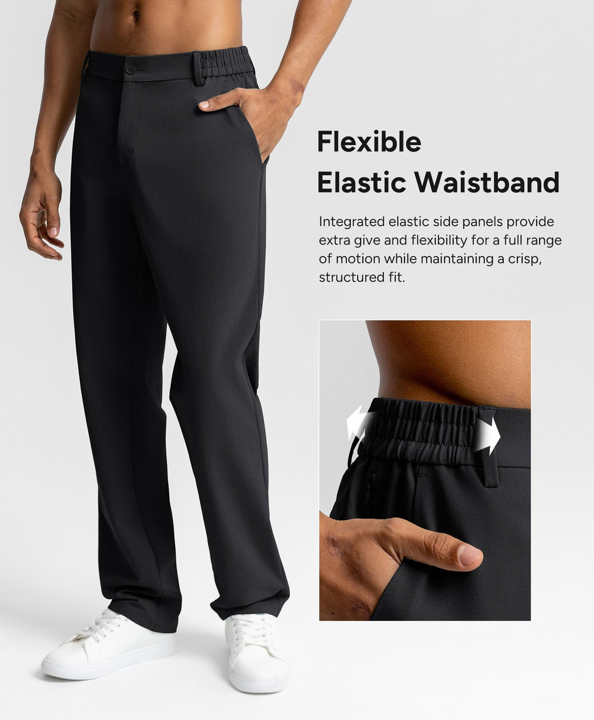 BRXL mens 32-inch golf pants elastic waistband for flexible comfort