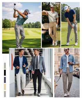BRXL mens 32-inch golf pants versatility for golf, travel, and office