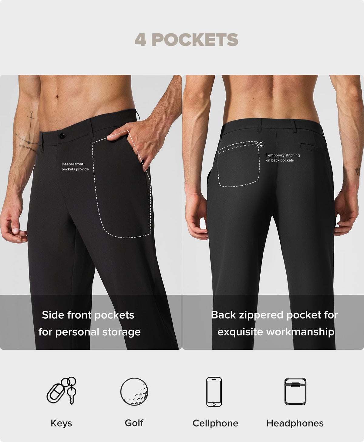 BRXL men's straight-leg pants offer a polished look on course or in office
