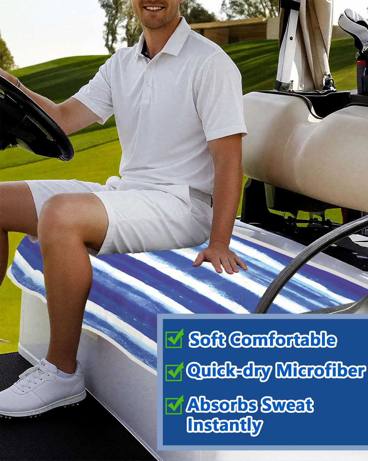 Btiztlla universal-fit two-seat seat cover for quick setup.