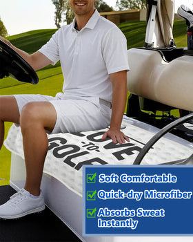 Btiztlla soft cart towel in use during a round for comfort and grip