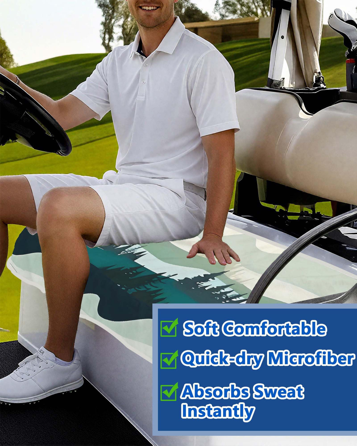 Btiztlla soft cart towel showcases moisture-wicking comfort for daily rounds.