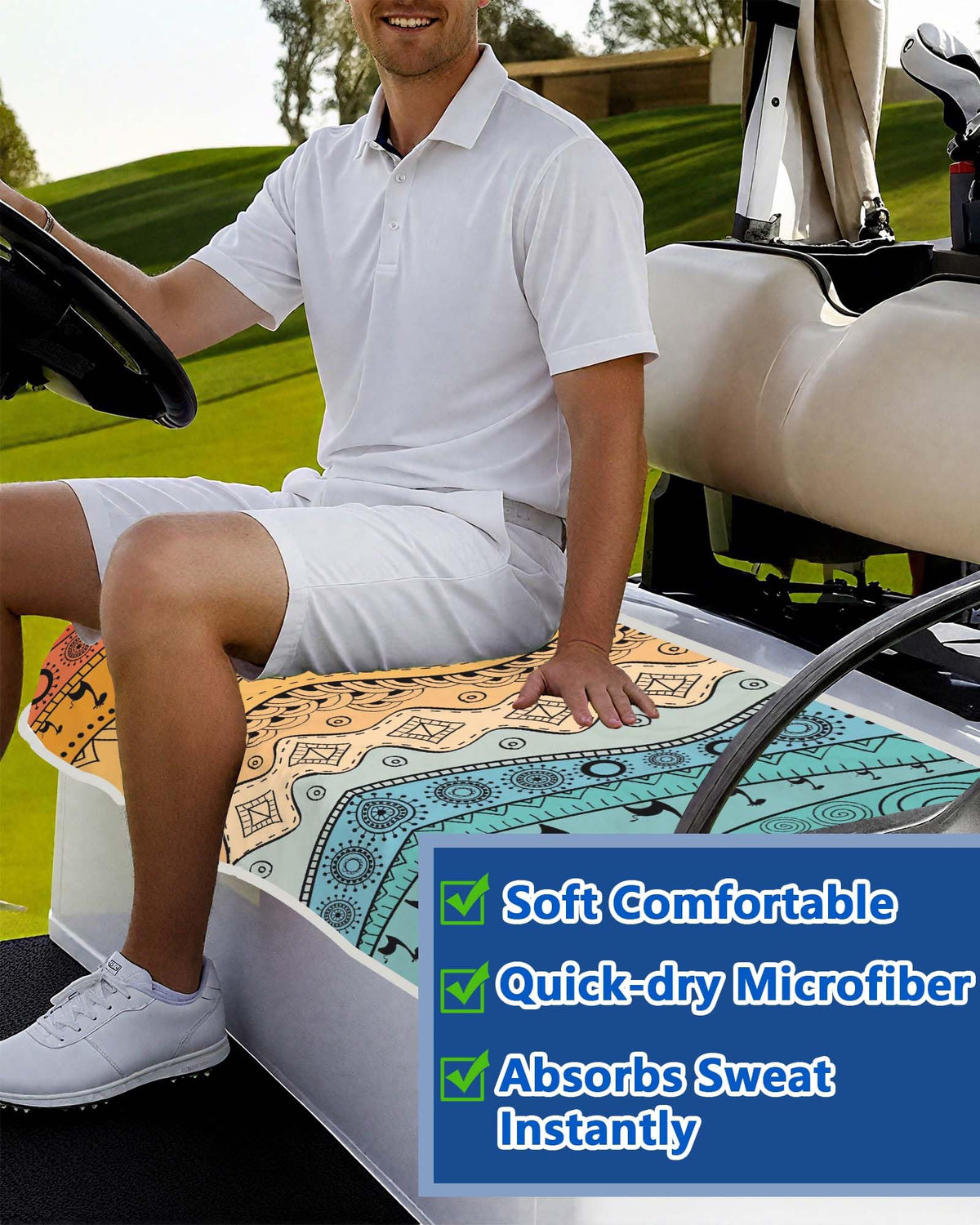 Btiztlla soft cart towel keeps the golf cart interior clean and refreshed.