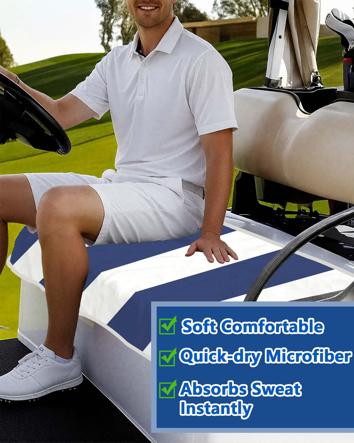 Btiztlla soft cart towel enhances cleanup after rounds and stays breathable.