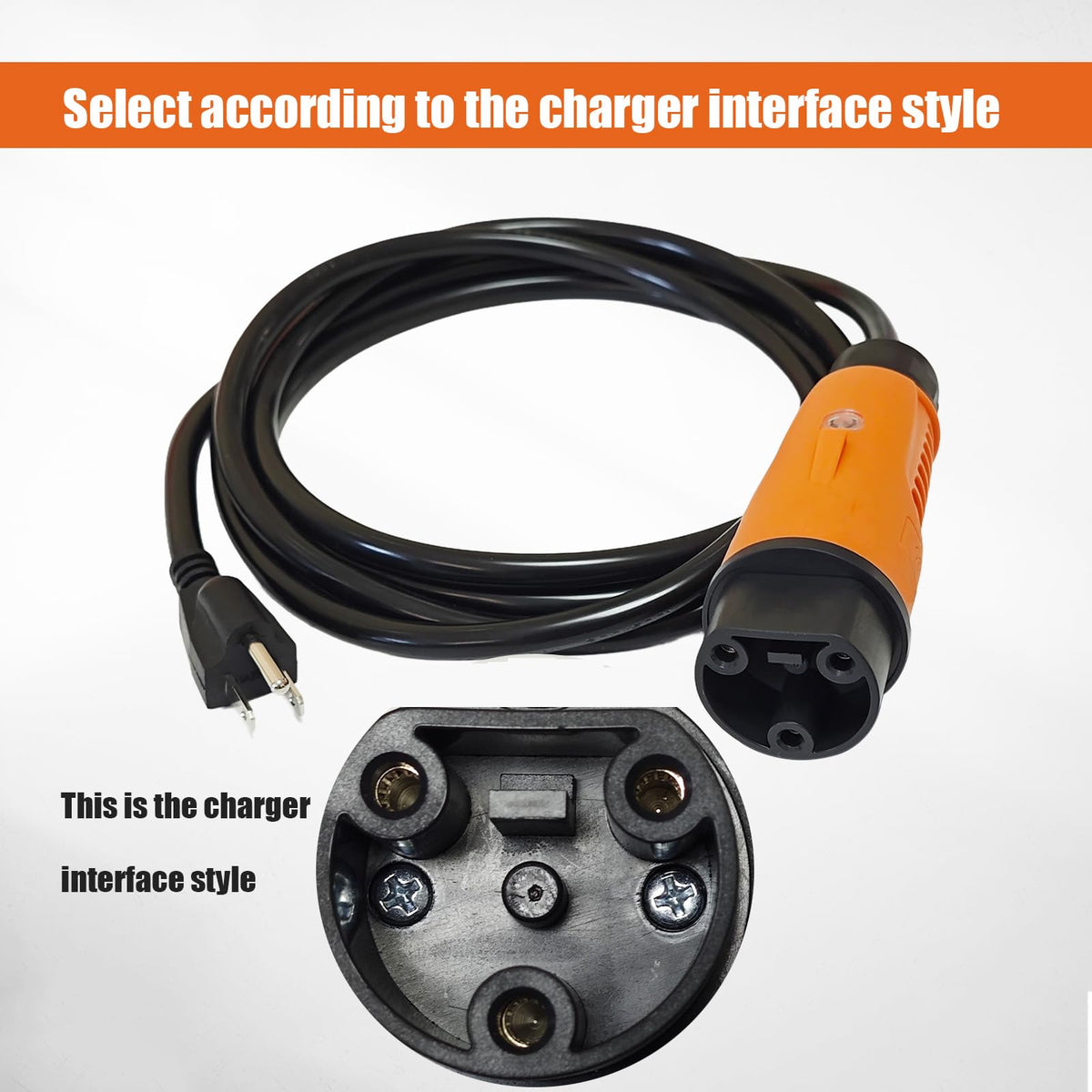 BTUYDTUY Y-30 10ft charger cable with 5-15 plug end for easy setup.