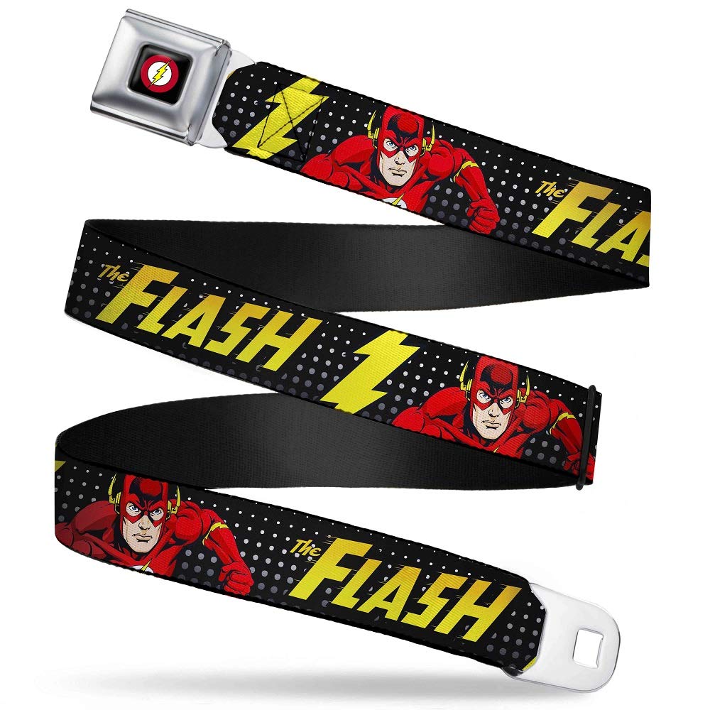 Buckle-Down DC Comics belt featuring Flash pose for dynamic wear.
