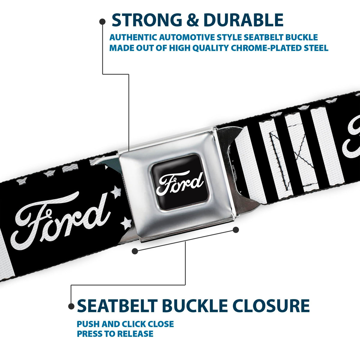 Buckle-Down durable polyester and chrome hardware in close-up