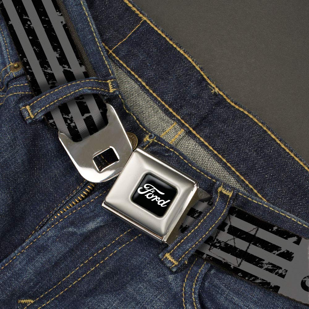 Buckle-Down Ford script stripe belt on strap highlights bold automotive branding