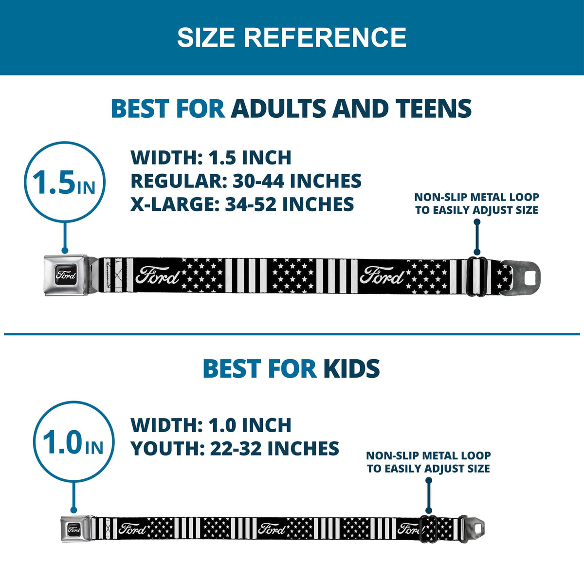 Buckle-Down belt handcrafted in the USA with Ford licensing