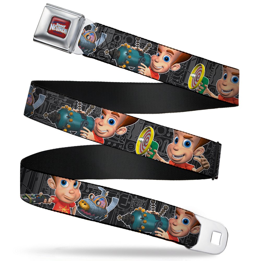 Buckle-Down Jimmy Neutron belt hero shot with rugged strap for daily wear