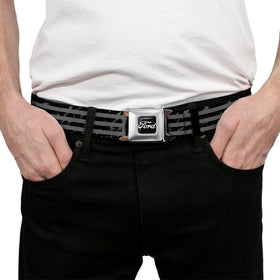 Buckle-Down weathered gray black belt displayed in full view for everyday wear