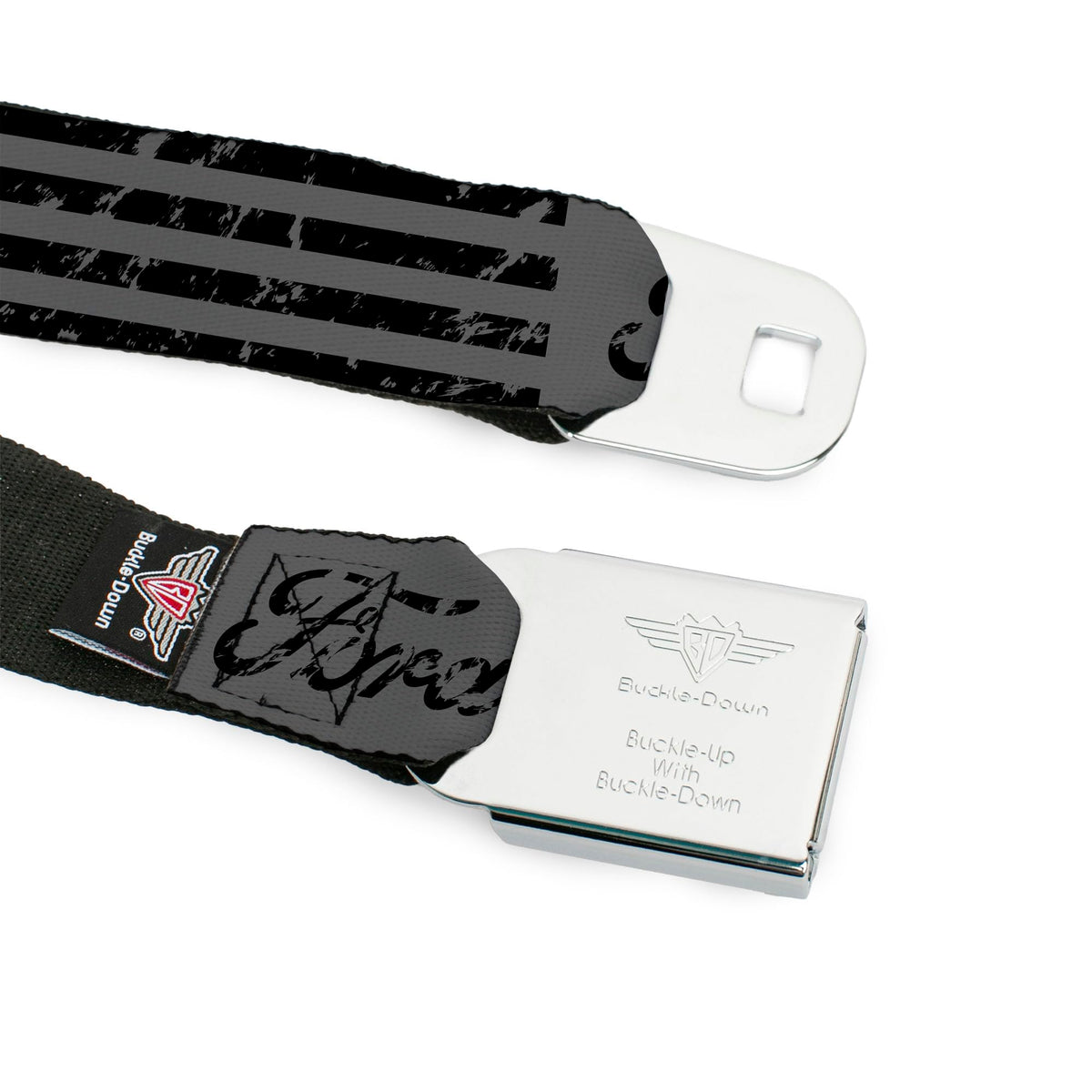 Buckle-Down youth belt sized 22–32 inches on model
