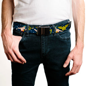 Buckle-Down belt with built-in bottle opener for convenience.