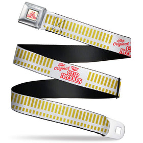 Buckledown Nissin Cup Noodles belt with caterpillar stripe adds bold casual flair.