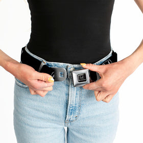 Buckle-Down push-button buckle in action for quick, secure fastening.