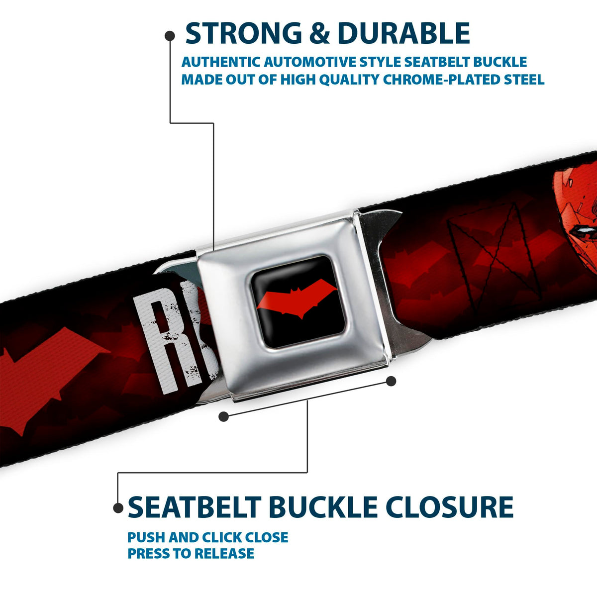 DC-licensed Buckle-Down belt for collectible style.