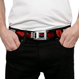 Buckle-Down belt showing DC Comics emblem for licensed fashion.