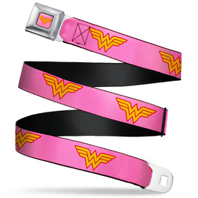 Buckle-Down Wonder Woman pink belt front view adds stylish daily wear
