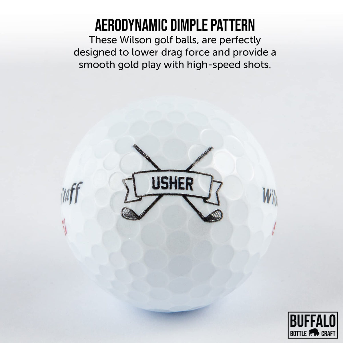 Buffalo Bottle Craft packaging sleeve of 3 golf balls, ready for gifting.