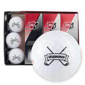 Buffalo Bottle Craft groomsman golf ball print on Wilson Staff Elite