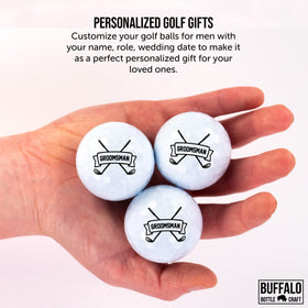 Buffalo Bottle Craft groomsman golf balls gift-ready set—perfect for wedding party favors.