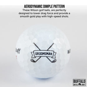 Buffalo Bottle Craft groomsman golf balls Wilson Elite finish—durable cover with clean, consistent flight.