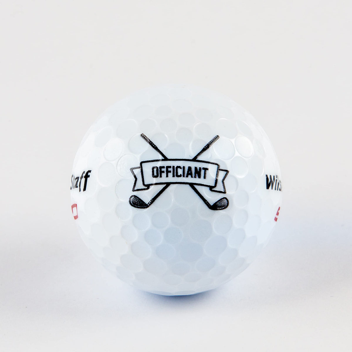 Buffalo Bottle Craft golf balls with UV-printed design for wedding day display