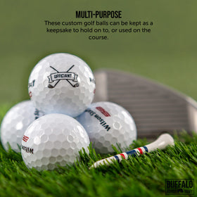 Buffalo Bottle Craft personalized label on balls adds a personal touch