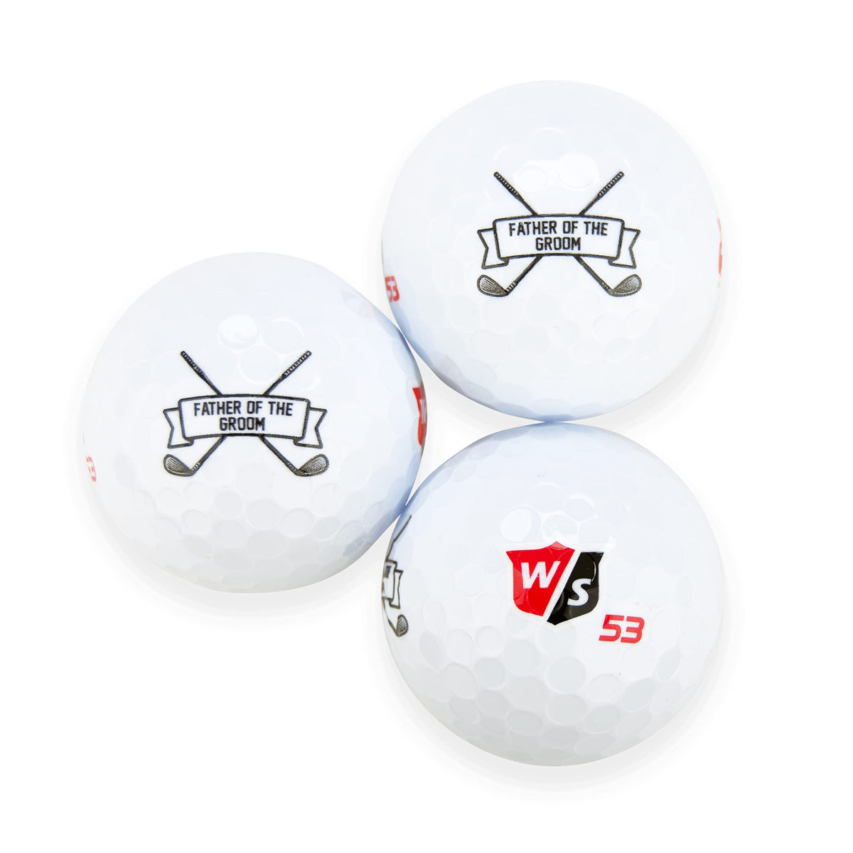Buffalo Bottle Craft Wilson branding on golf balls aids on-course identification.