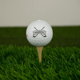 Closeup of Wilson Staff Elite golf ball with vivid Buffalo Bottle Craft print