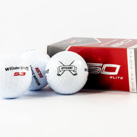 Wilson Staff Elite golf balls grouped for officiant gift exchange