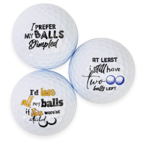 Buffalo BottleCraft Naughty Balls golf balls for witty pranks and laughs on the course.