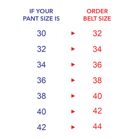 Buffalo David Bitton belt size guide visual for accurate fit