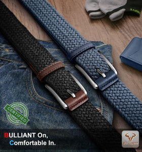 BULLIANT belt 2-pack elastic braided strap for flexible comfort.