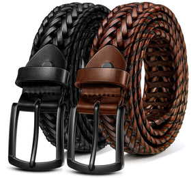 BULLIANT belt closeup shows braided woven leather for long-lasting daily wear.