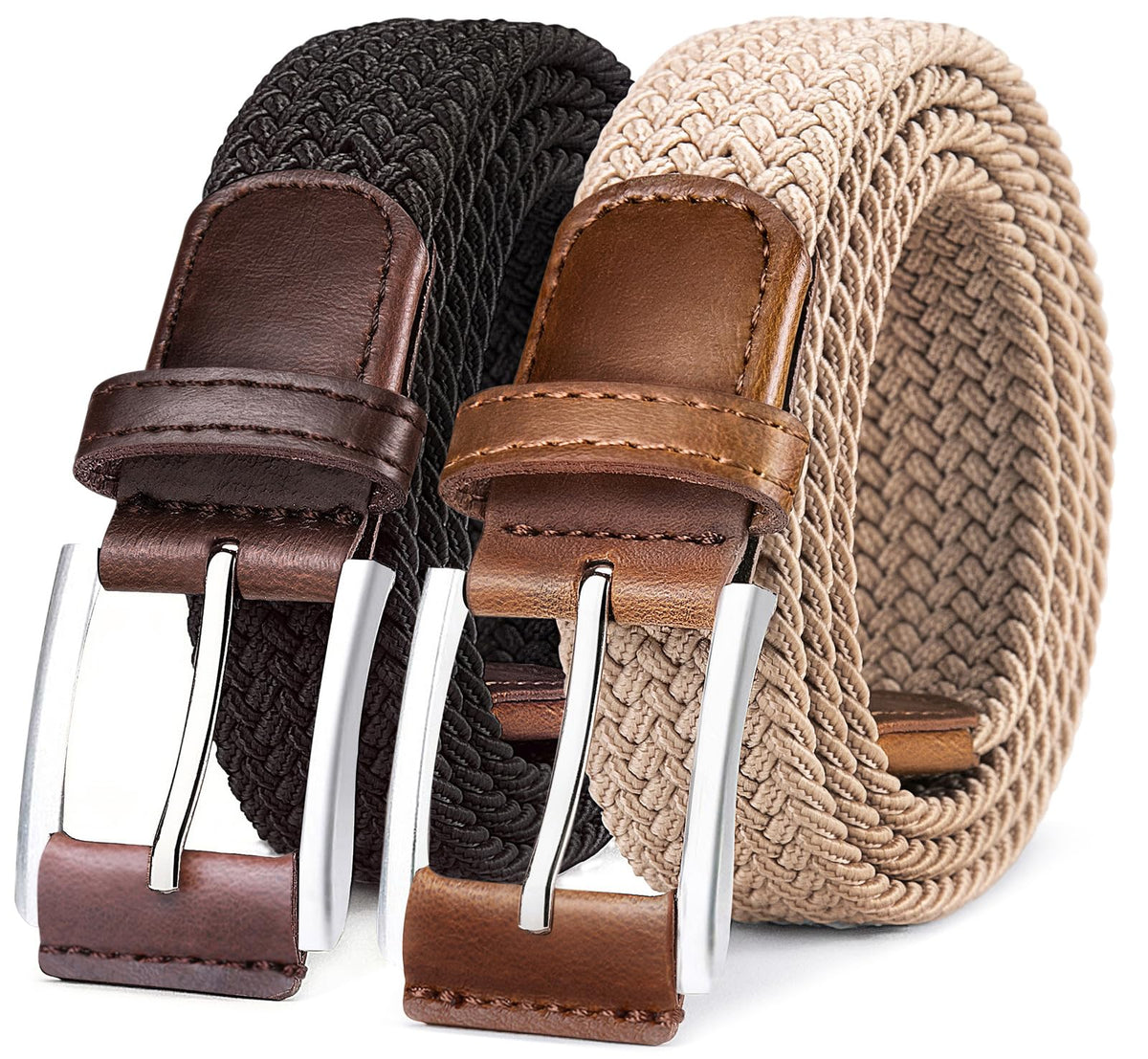 BULLIANT elastic braided belt closeup showing adjustable fit and durable weave