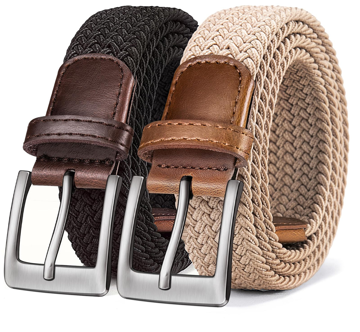 BULLIANT men’s 2-pack belt in black with a durable zinc buckle for everyday wear.