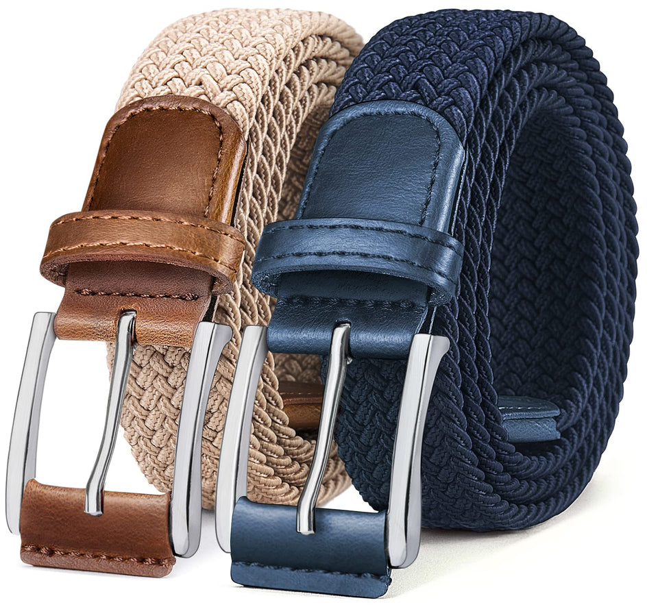 BULLIANT belt 2-pack in antique blue and beige, versatile for daily outfits.