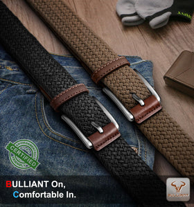 BULLIANT belt strap detail black close-up showing elastic fit