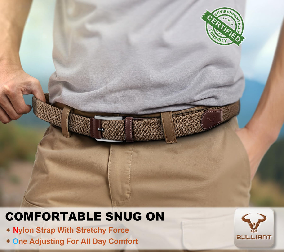 BULLIANT belt paired with golf attire for relaxed performance