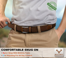 BULLIANT belt worn on jeans in light brown, everyday use.