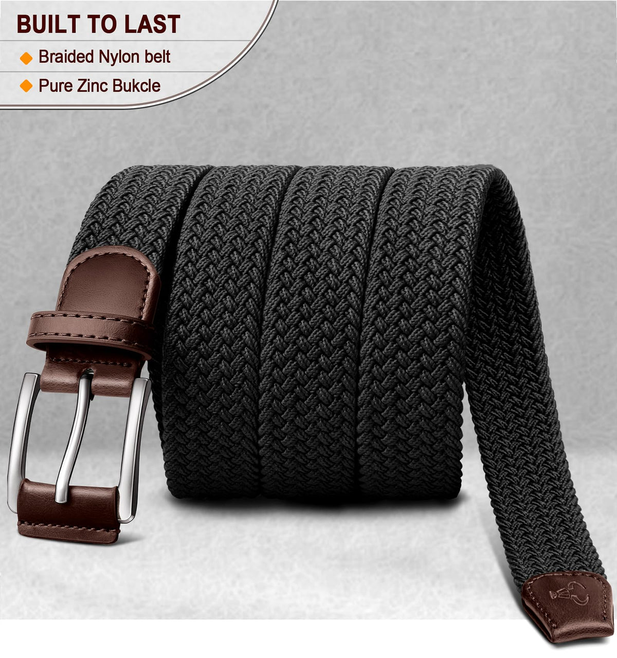 BULLIANT Belt no-hole buckle offers easy adjustable fit